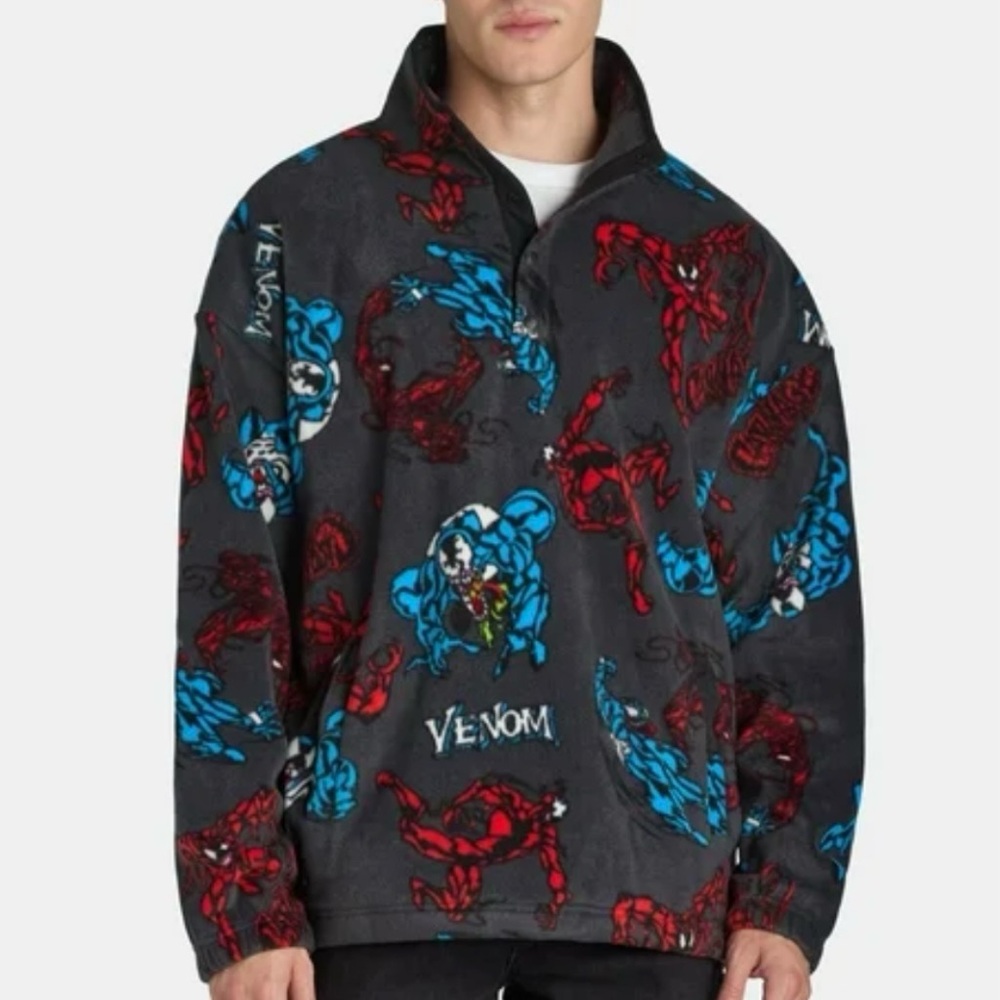 NWOT VENOM Men's 3/4 Snap Pullover Polar Fleece Sweatshirt  Size Large - Picture 3 of 8